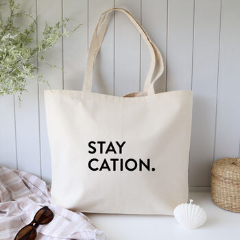 Staycation Cotton Canvas Holiday Tote Bag, 2 of 5