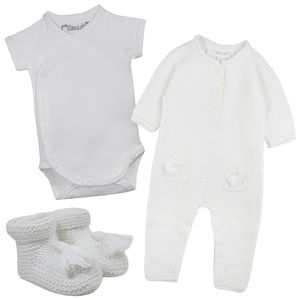 baby boy cotton knit christening outfit by chateau de sable ...