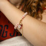 Gemstone Rose Quartz Heart Gingham Bracelet, thumbnail 4 of 6