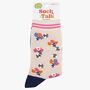 Bees Floral Posies Women's Bamboo Socks Gardening Cream, thumbnail 3 of 4