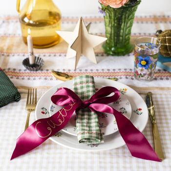 Personalised Ribbon Christmas Place Settings, 7 of 9