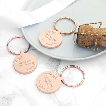 Personalised Save The Date Round Keyring, 2 of 7