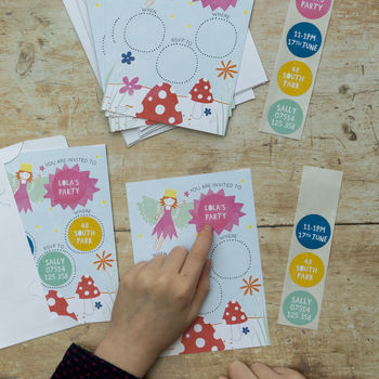 Personalised Fairy Invitations With Sticker Activity, 2 of 3