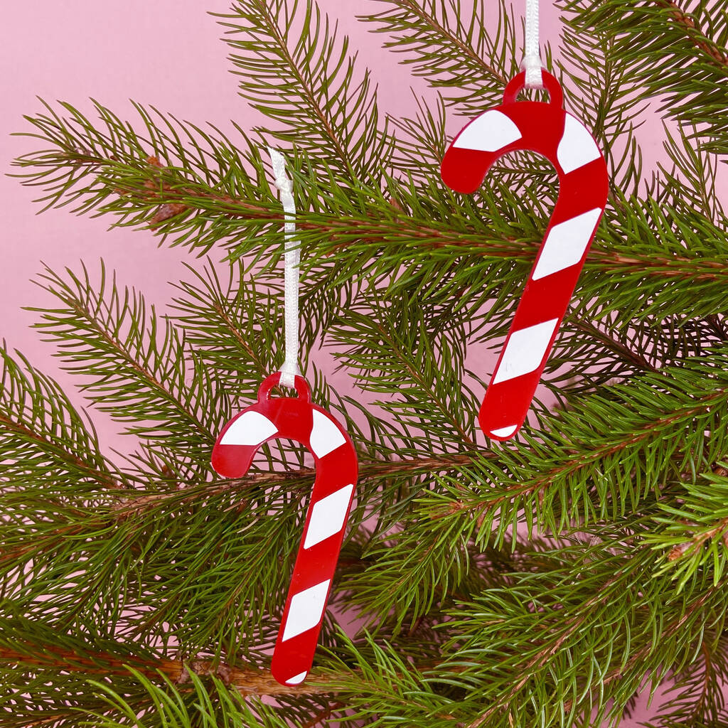 Christmas Candy Cane Hanging Decorations By Postbox Party