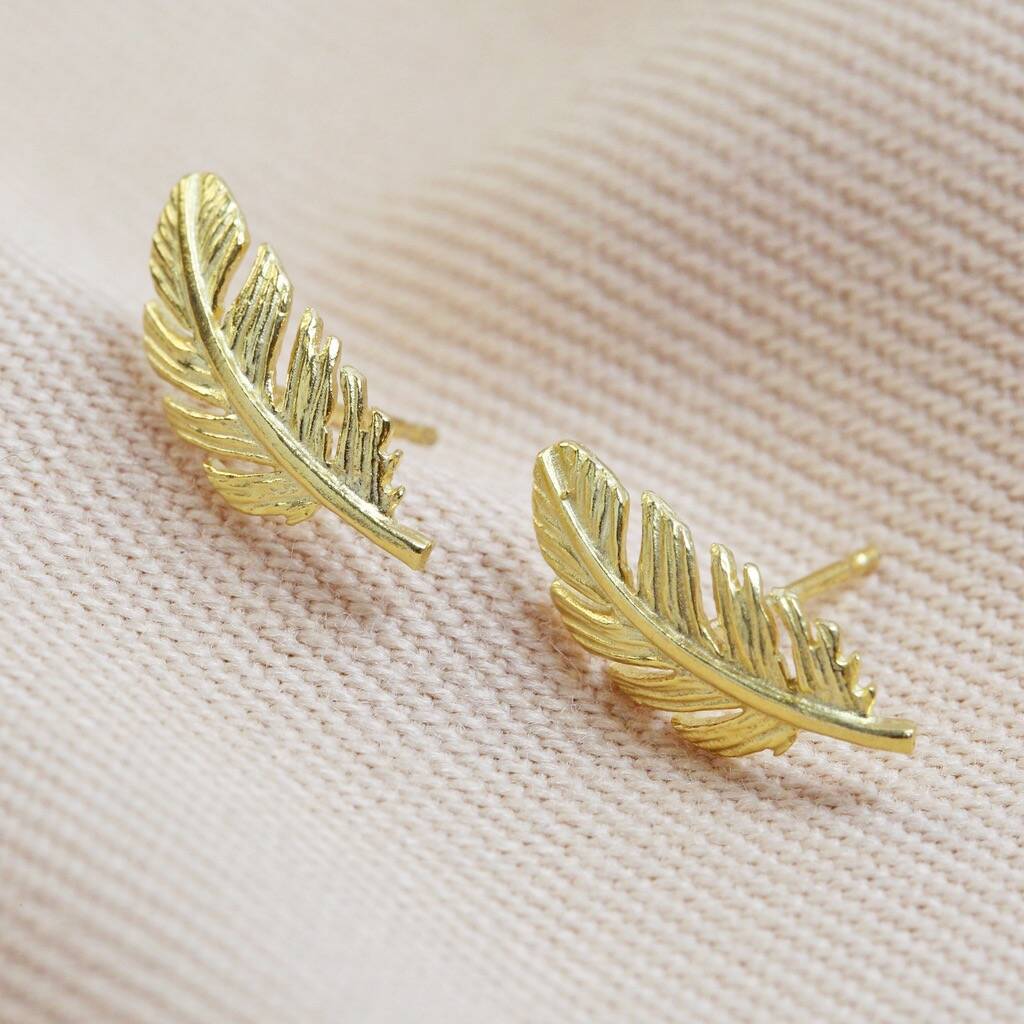 Feather Stud Earrings By Lisa Angel | notonthehighstreet.com