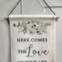 Personalised Wedding Linen Sign, thumbnail 2 of 3