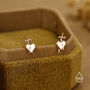 Sterling Silver Dagger Heart Stud Earrings, thumbnail 2 of 12