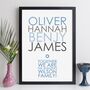 Personalised Family Names Print With Message Family Gift, thumbnail 3 of 12