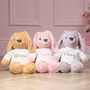 Personalised Max And Boo Large Bunny Soft Toy In Pink, Lavender And Amber, thumbnail 1 of 11