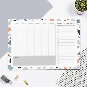 Terrazzo Weekly Planner Desk Pad By doodlelove