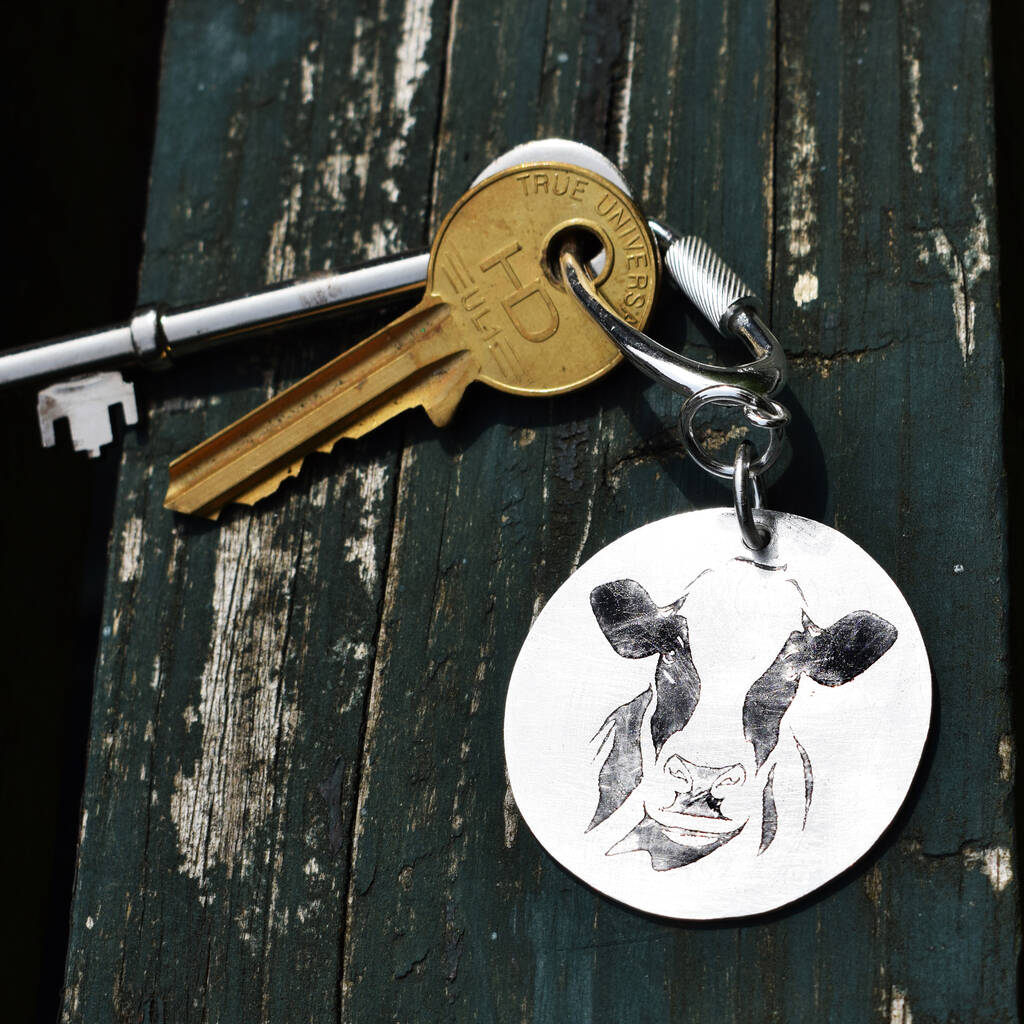 Image of Silver Cow Keyring