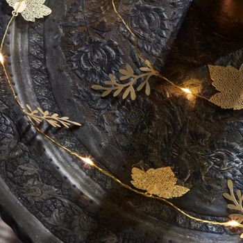 Shimmery Gold Leaf Battery Fairy Lights, 5 of 7