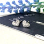 Sterling Silver Tiny Heart Christmas Earrings, thumbnail 2 of 10