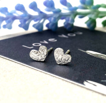 Sterling Silver Tiny Heart Christmas Earrings, 2 of 10