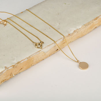 Delicate Solid Gold Disc Necklace, 3 of 10