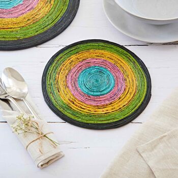 Recycled Newspaper Round Placemats, 9 of 12