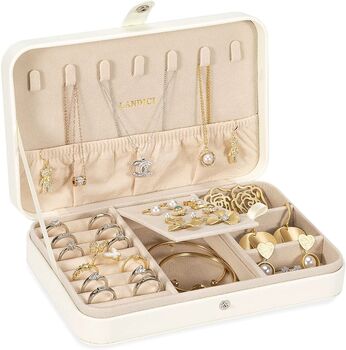 Small White Jewellery Organiser Travel Box Case, 4 of 8