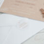 Beige Wedding Boarding Pass Save The Date With Rose Gold Magnetic Plane, thumbnail 5 of 7