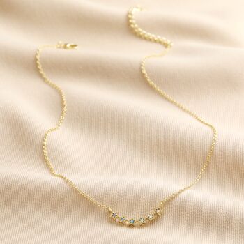 Ombre Crystal Star Bar Necklace In Gold, 4 of 10