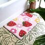 Luxury Thick Absorbent Strawberry Bathroom Mat, thumbnail 1 of 8