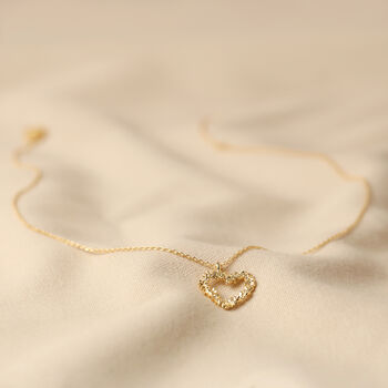 Floral Heart Pendant Necklace In Gold Plating, 4 of 8
