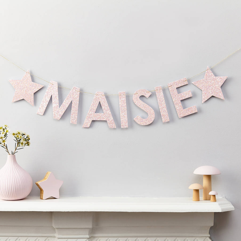 Personalised Glitter Name Banner By Little Cloud | notonthehighstreet.com