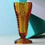 Vintage Amber Mid Century Art Deco Glass Vase, thumbnail 1 of 4