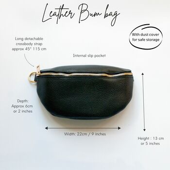 Gold Soft Leather Bum Bag, 6 of 9