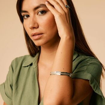 Aura Halo Sterling Silver Spinning Bangle, 2 of 6