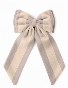 Sustainable Lrg Linen Stripe Bow Hanging Christmas Decoration, 5 of 10