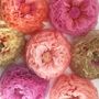 Nine Coral, Hot Pink And Gold Hand Dyed Paper Flowers, thumbnail 1 of 8