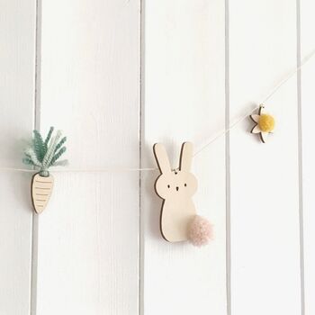 Bunny And Carrot Wooden Garland, 2 of 5