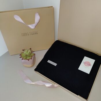 Personalised Black 100% Cashmere Wrap Gift Boxed, 2 of 9