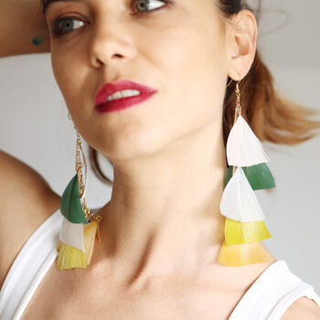 Triangle Feathers And Strands Drop Earrings In A Box, 3 of 4