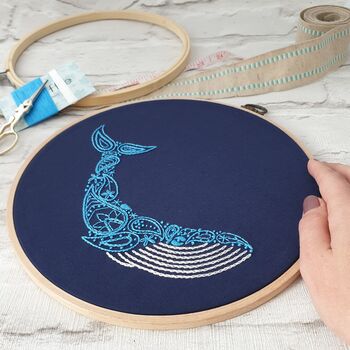 Paisley Whale Tote Bag Embroidery Kit, 5 of 6