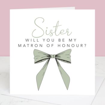 Will You Be My Maid Of Honour Personalised Bow Card, 2 of 5