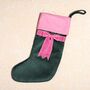 Two Tone Velvet Bow Stocking, thumbnail 6 of 7
