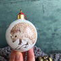 Hedgehog Bone China Christmas Bauble, thumbnail 5 of 12