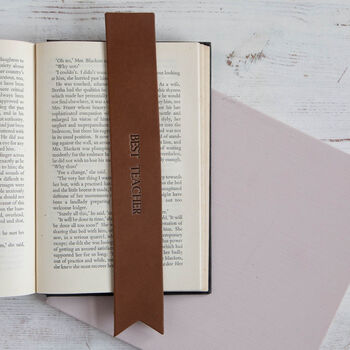 Teachers Gift Personalised Leather Bookmark, 3 of 6