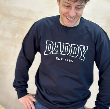 Daddy Varsity Style Personalised Sweatshirt, 4 of 5