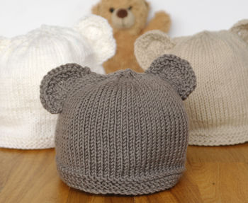 Baby Merino Teddy Hat Beginner Knitting Kit, 5 of 6