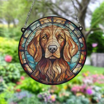 Red Setter Stained Glass Effect Suncatcher, 3 of 6