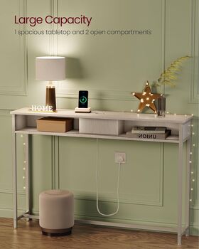 Slim Console Table Console Table With Charging Station, 4 of 8