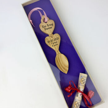 New Baby Engraved Welsh Love Spoon, 3 of 3