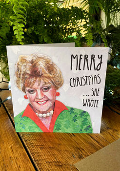 Angela Lansbury Funny Christmas Card, Murder She Wrote Inspired Christmas Card, 2 of 6