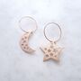 Rose Gold Plated Moon And Star Hoop Earrings, thumbnail 1 of 4