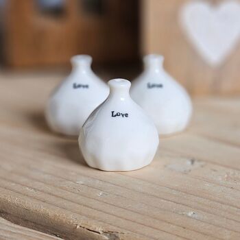 Mini Porcelain Vase 'Love', 2 of 2