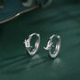 Sterling Silver Minimalist Barbed Wire Hoops, thumbnail 1 of 10