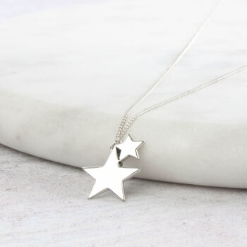 Silver Star Mother And Daughter Pendant Necklace, 3 of 7