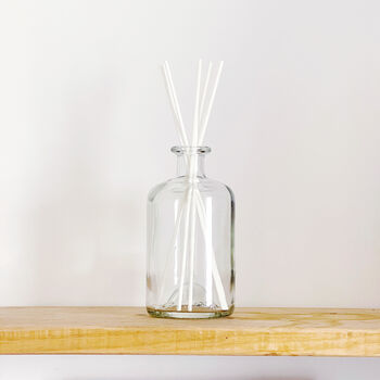 Large Clear Glass Diffuser Bottle And Reeds, 6 of 9